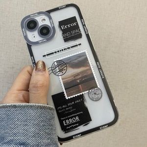 Stamp Pattern Clear Phone Case